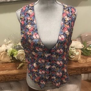 ATLAST FLORAL BEADED VEST SIZE M